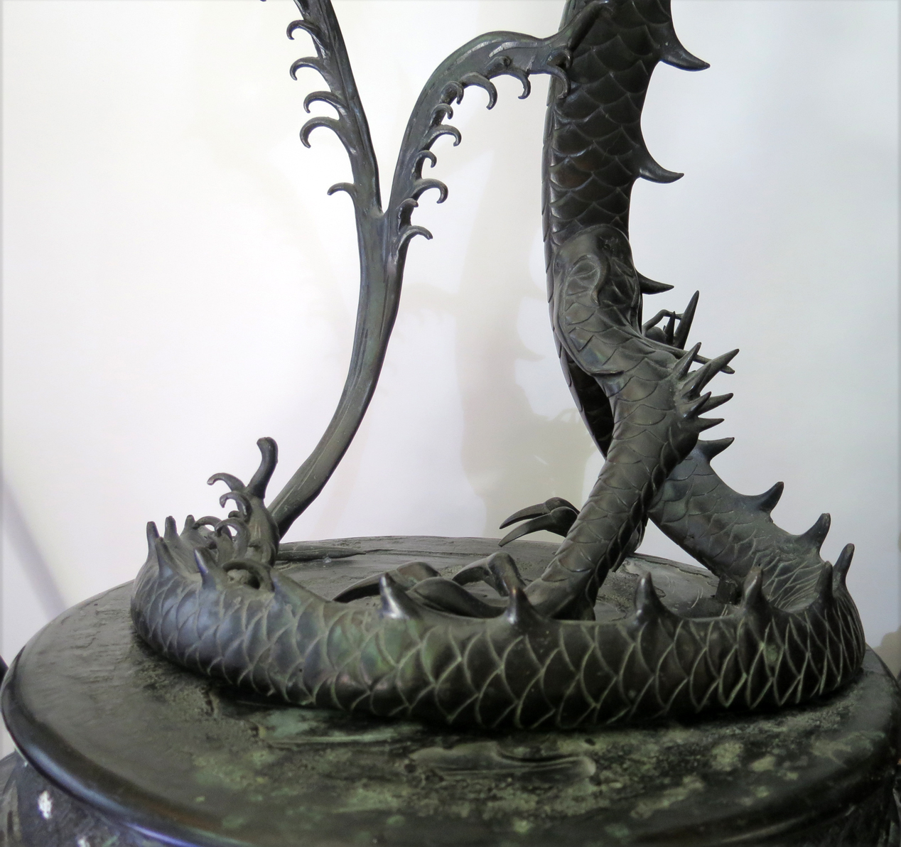 Large Antique Dragon Incense Burner Modernism